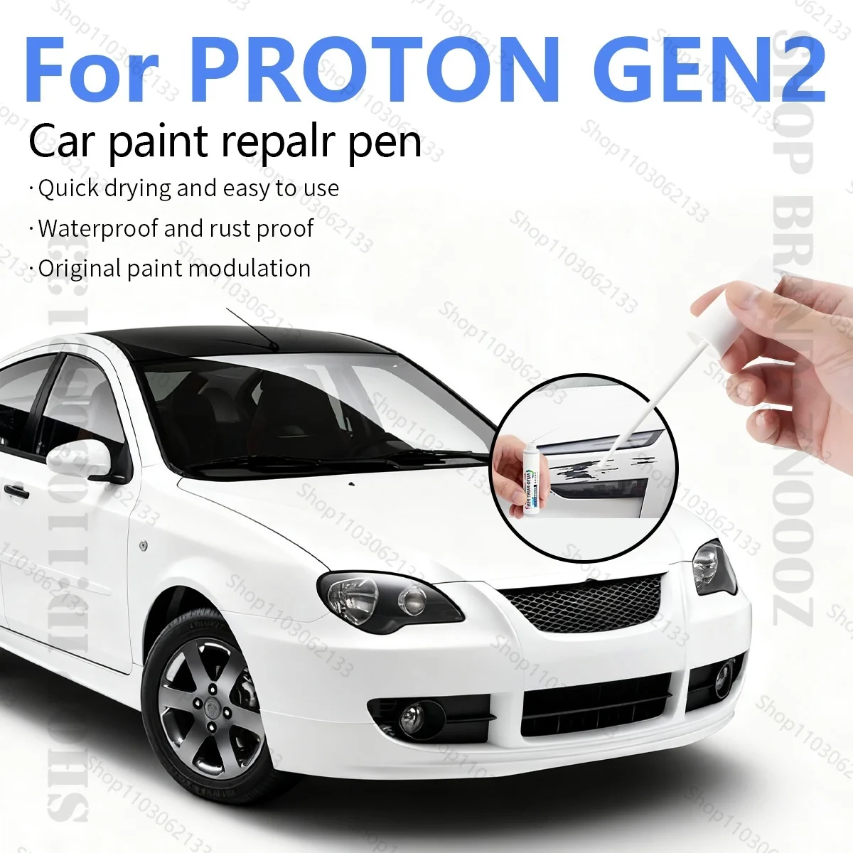 طلاء السيارات قلم إصلاح الطلاء خدش إصلاح الملحقات الأزرق A0062 الفضة A0156 الأحمر A0066 الأرجواني ل 2004-2011 PROTON GEN2