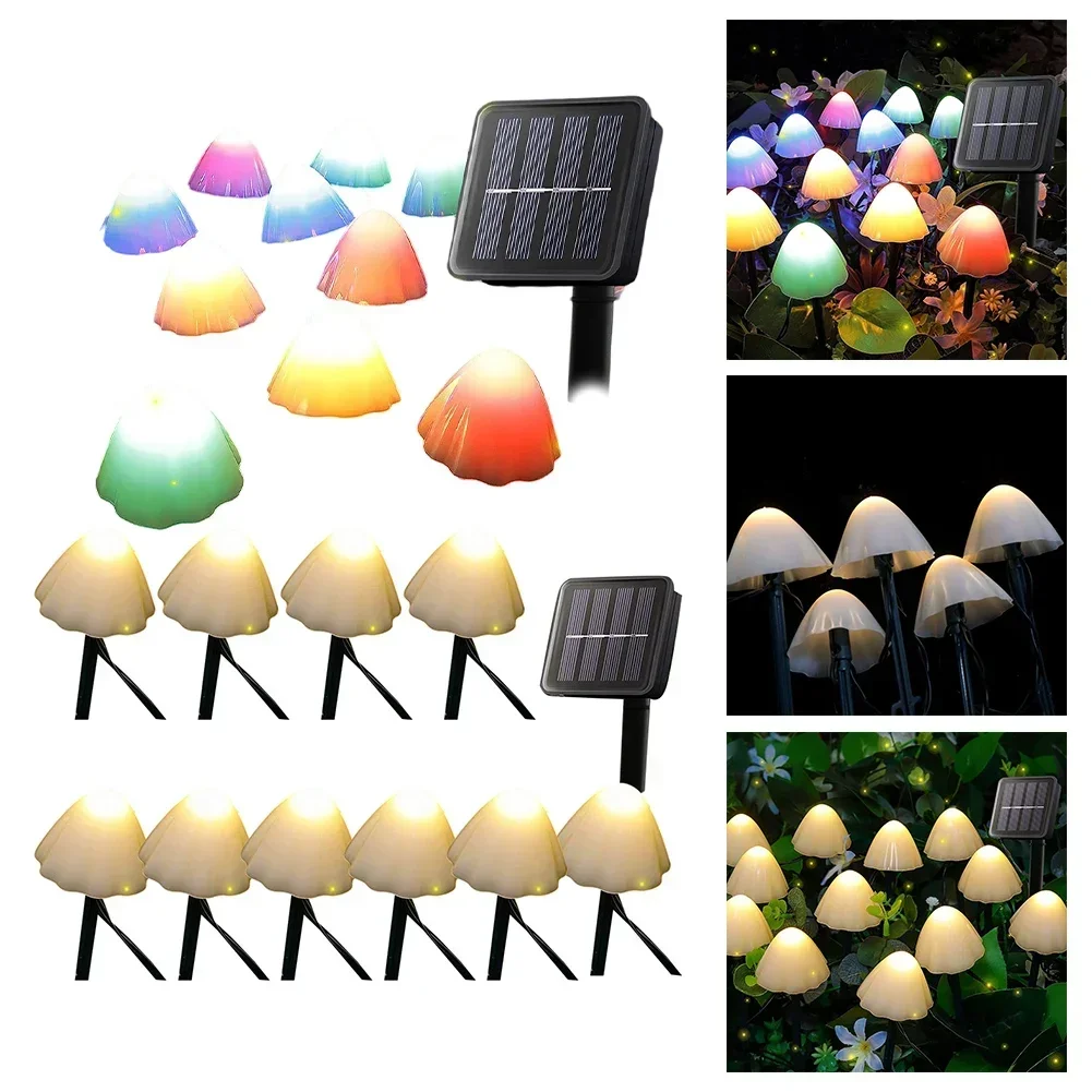 

1PC Solar Light String Mushroom Lawn Fairy Lights LED Solar Lamp Outdoor For Garden Patio Terrace Path Landscape Decoration Lamp