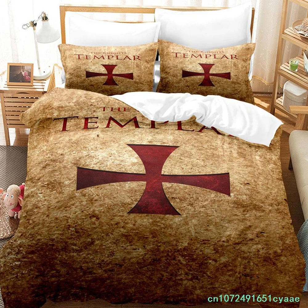 Christian Knights Templar Bedding Set Single Twin Full Queen King Size Bed Set Aldult Kid Bedroom Duvetcover Sets Parure De Lit