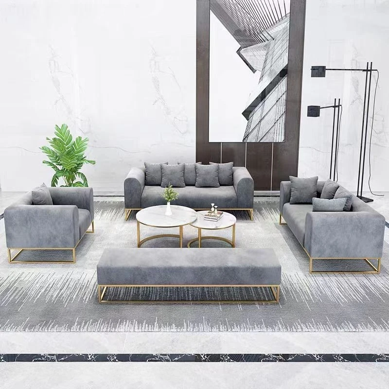 Flannel sofa combination simple modern size apartment living room fabric sofa