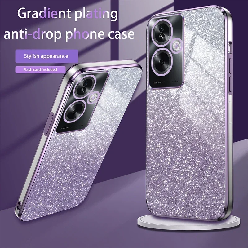 

For Oppo A79 Case OPPO A79 Phone Case CPH2553 Luxury Gradient Glitter Plating Case Silicone Back Cover Funda