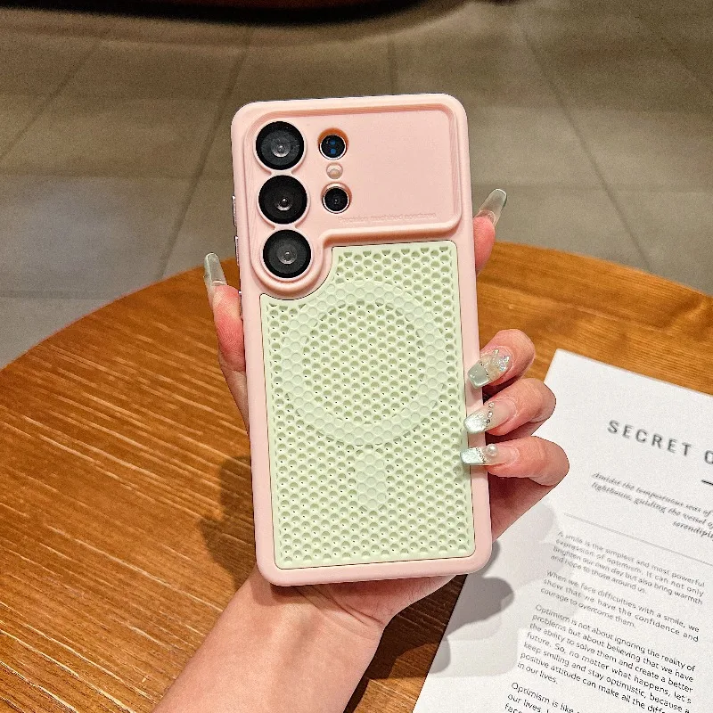 Luxury Heat-Dissipating and Breathable Magnetic Phone Case for Samsung Galaxy S26 S25 S24 Ultra for Magsafe Shockproof Case