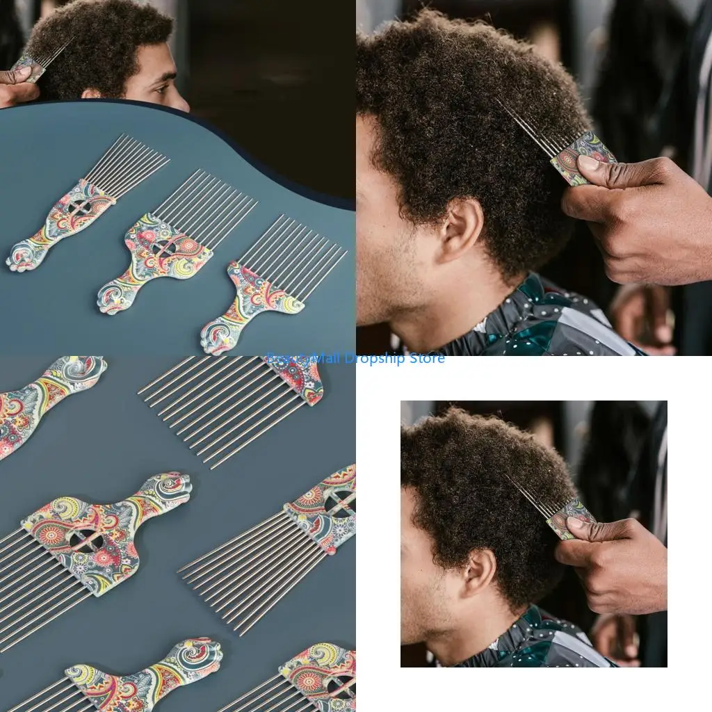 40JD Professional Pick Comb Thick Curly Hair Styling Tool for Braids Comfortable Styling