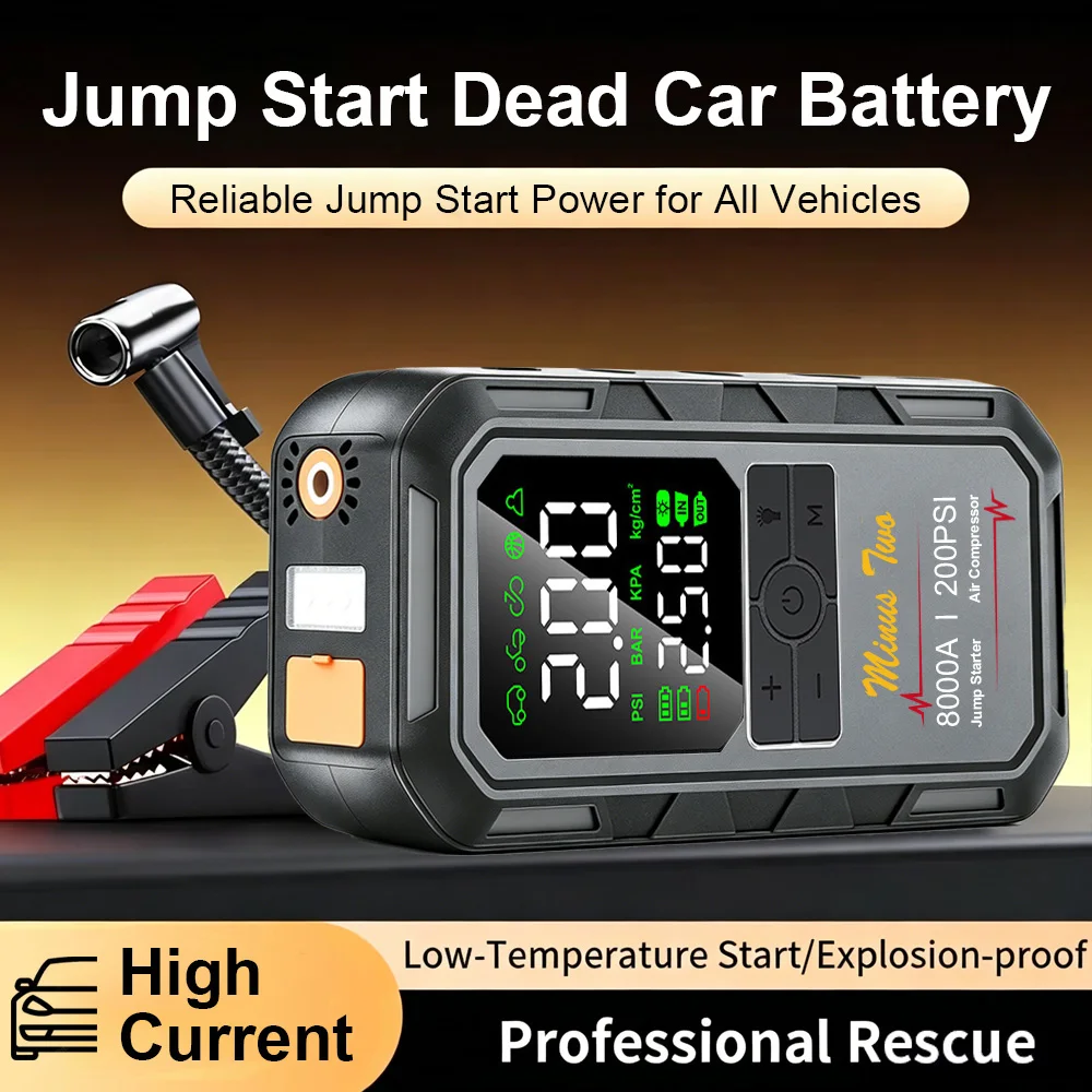 All-Weather Car Jump Starter Portable Emergency Booster for Cold & High Temperature Use