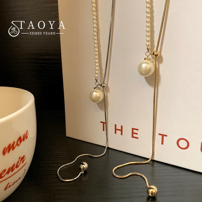 Collar largo con cadena de hueso de serpiente para mujer y niña, accesorios de moda, suéter, cadena, joyería de fiesta, nuevo diseño 2024