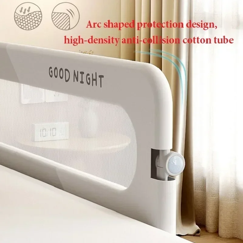 IMBABY 120CM Bed Guardrail Adjustable Baby Safety Bed Barrier One Click Folding Bed Rail Guard for Kids Baby Sleeping Safety