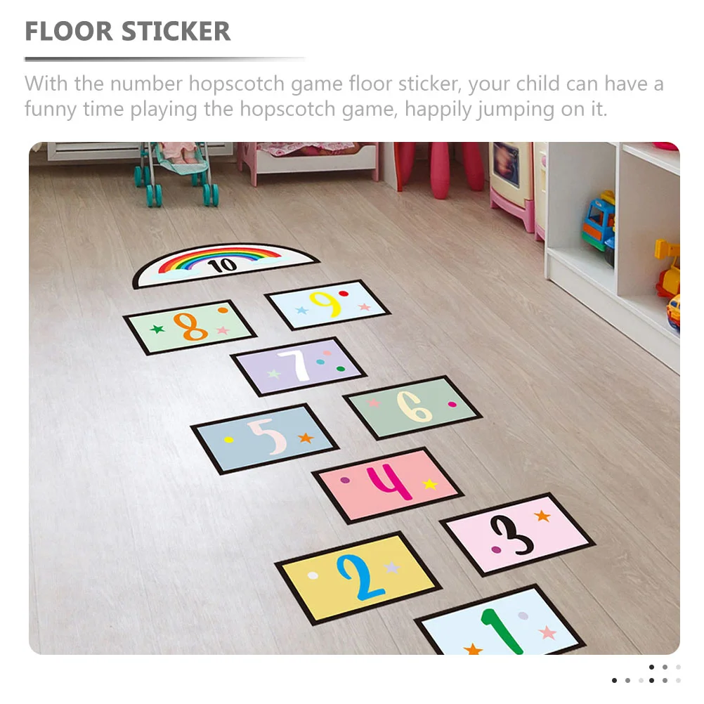 Hopscotch Floor Vision Decor Funny Game Sticker Wall Number Decal Paper Gross Motor Toys Child Decals