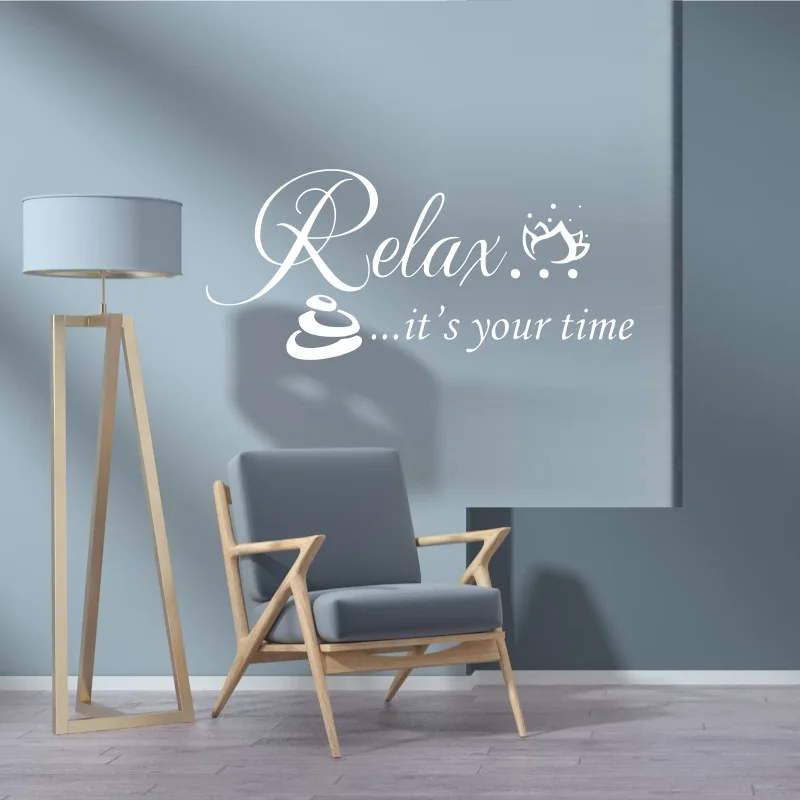 Relax It's Your Time Spa Beauty Salon Wall Art Stickers Wall Decals Home Diy Decoration Removable