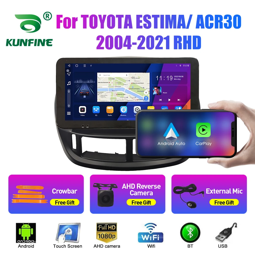 10.33 Inch Car Radio For TOYOTA ESTIMA/ACR30 2004-2021 RHD 2Din Android Car Stereo DVD GPS Navigation Player QLED Screen Carplay