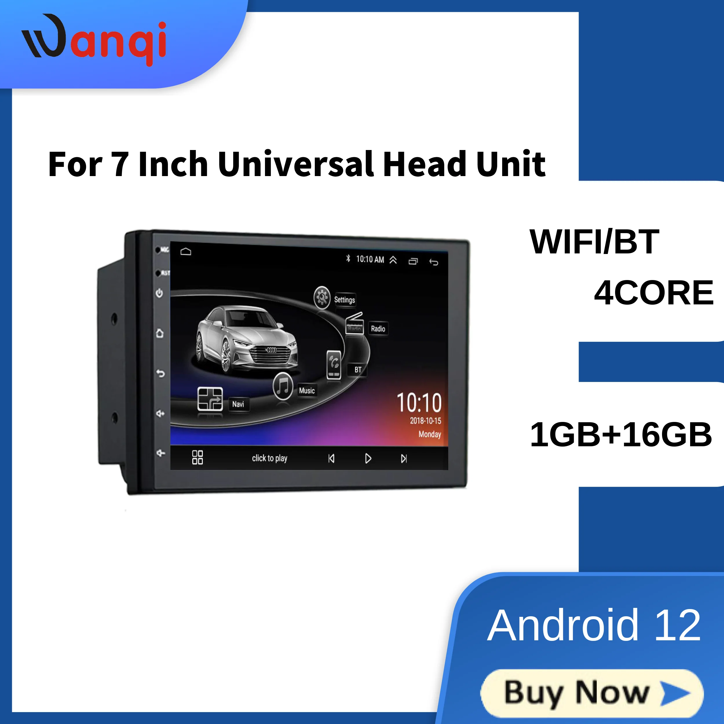 

Car Radio 2.5D GPS Android 12 Multimedia Player Universal 7" Audio Navigation For Volkswagen Nissan Hyundai Kia Toyota Honda