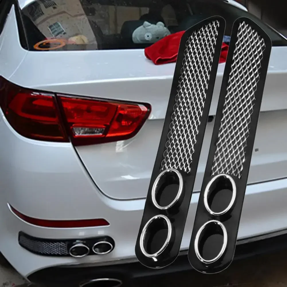 1Pair Universal Vent Grid Exhaust Muffler Pipe Car Auto Styling Fake Decorative Car Decorative Tuyere Fake Exhaust Hole
