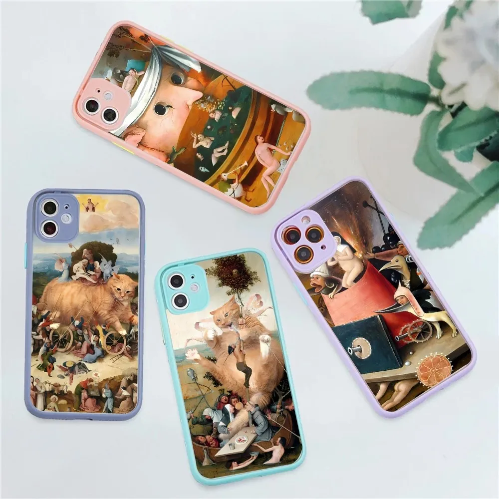 H-Hieronymus B-Bosch Art Painting Phone Case For IPhone 14 11 12 13 Mini Pro Max 8 7 Plus X XR XS MAX Translucent Matte Cover