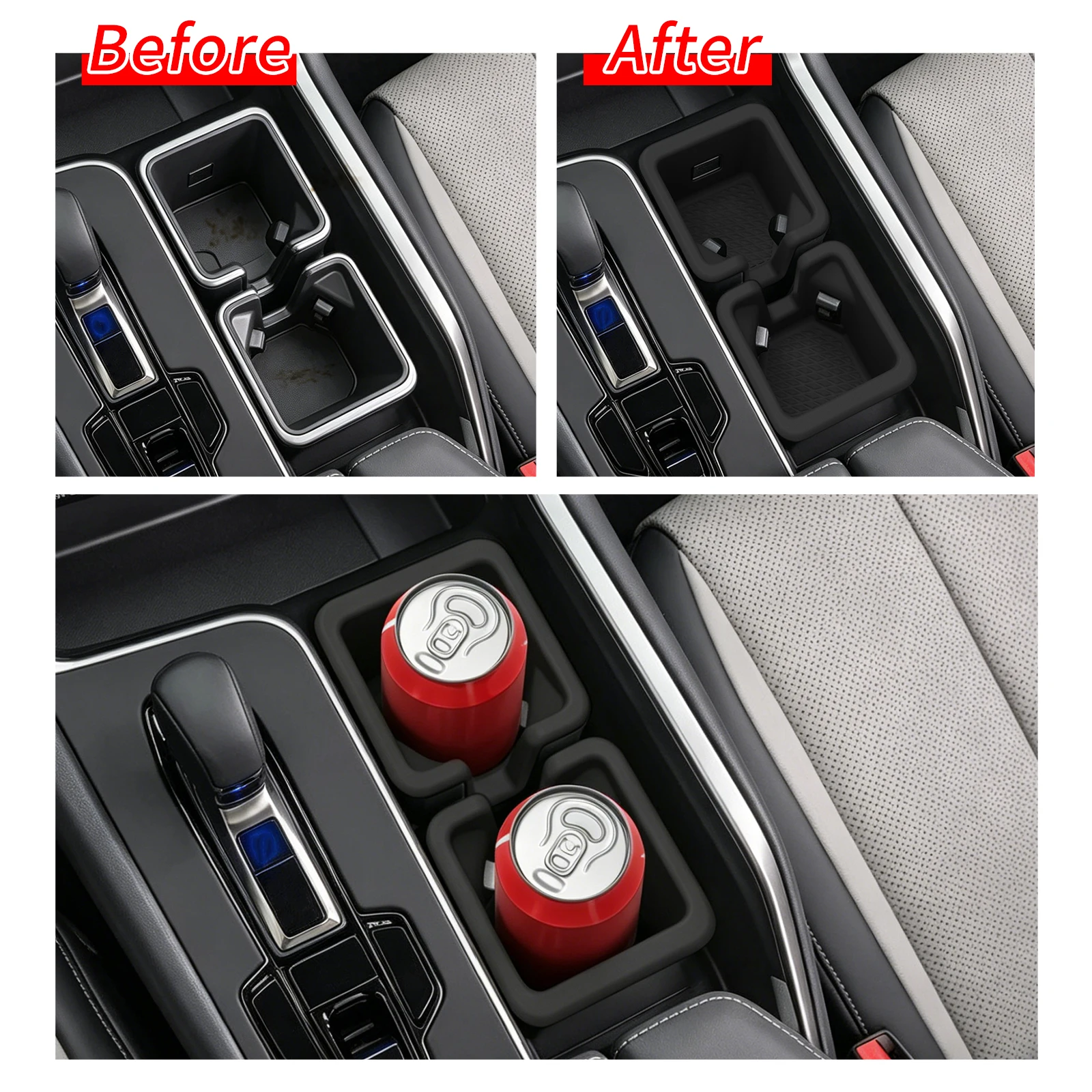 Picture 4: Smabee for Lexus TX 350/500h/550h+ 2025 2026 Center Water Cup Holder Insert Car Cup Box Silicone Organizer Tidying Accessories