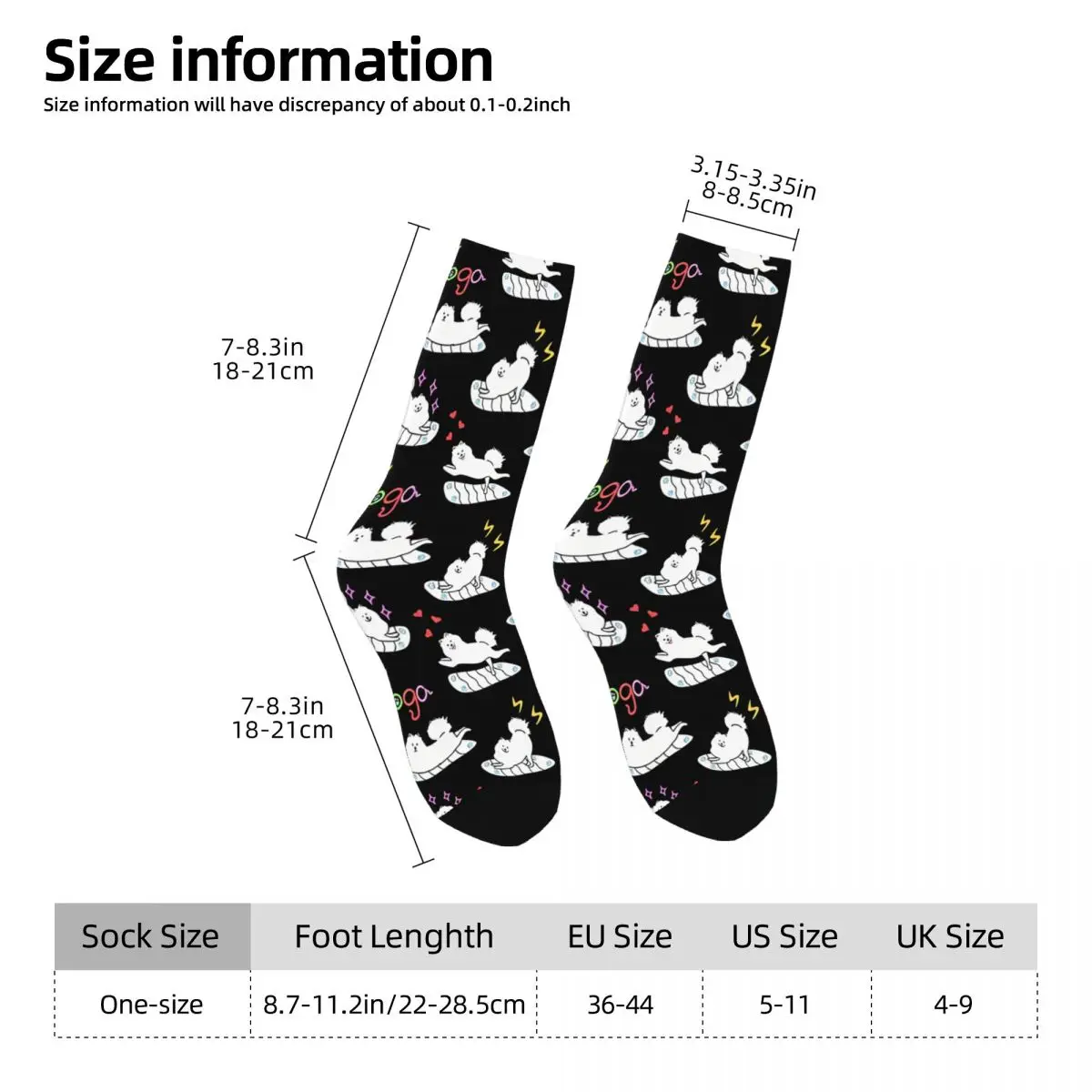 Yoga Samoyed Samoyed Dog Sock Printed Man Polyester