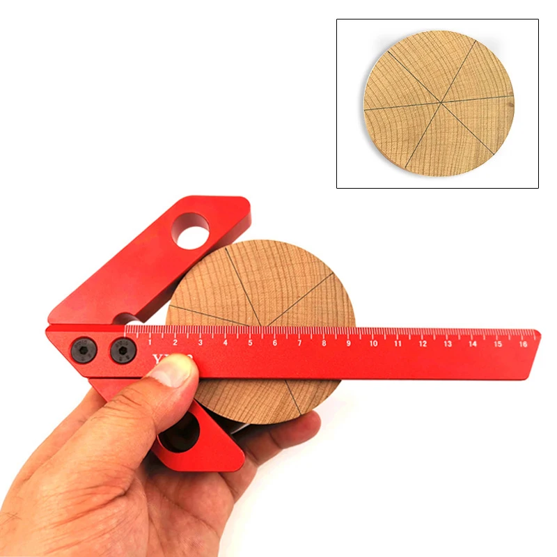 Triangle Ruler Scriber Gauge Center Scribe Measuring Tool Center Finder 45° 90° Right Angle Scribing Gauge Woodworking Tools