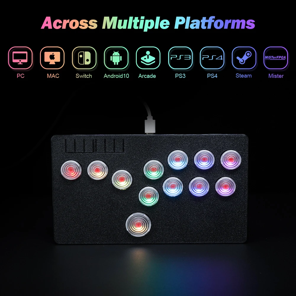 

Flatbox Original Arcade Fight Stick Mini Hitbox Buttons Style Hot SWAP Kailh BOX Switch Arcade Stick Controller Pico GP2040-CE F