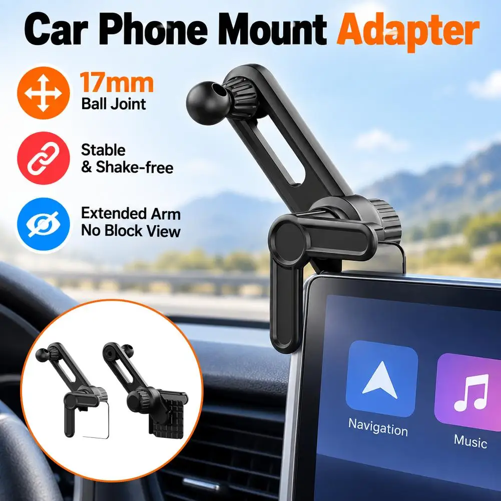 Car Display Screen Extension Rod Magnetic Phone Holder Holder Base Universal 17mm Ball Head Car Mount Sticker Base for Tesla