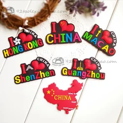 Exclusive hot-selling creative magnetic soft plastic refrigerator magnets China Guangzhou Hong Kong Macau magnetic buckle