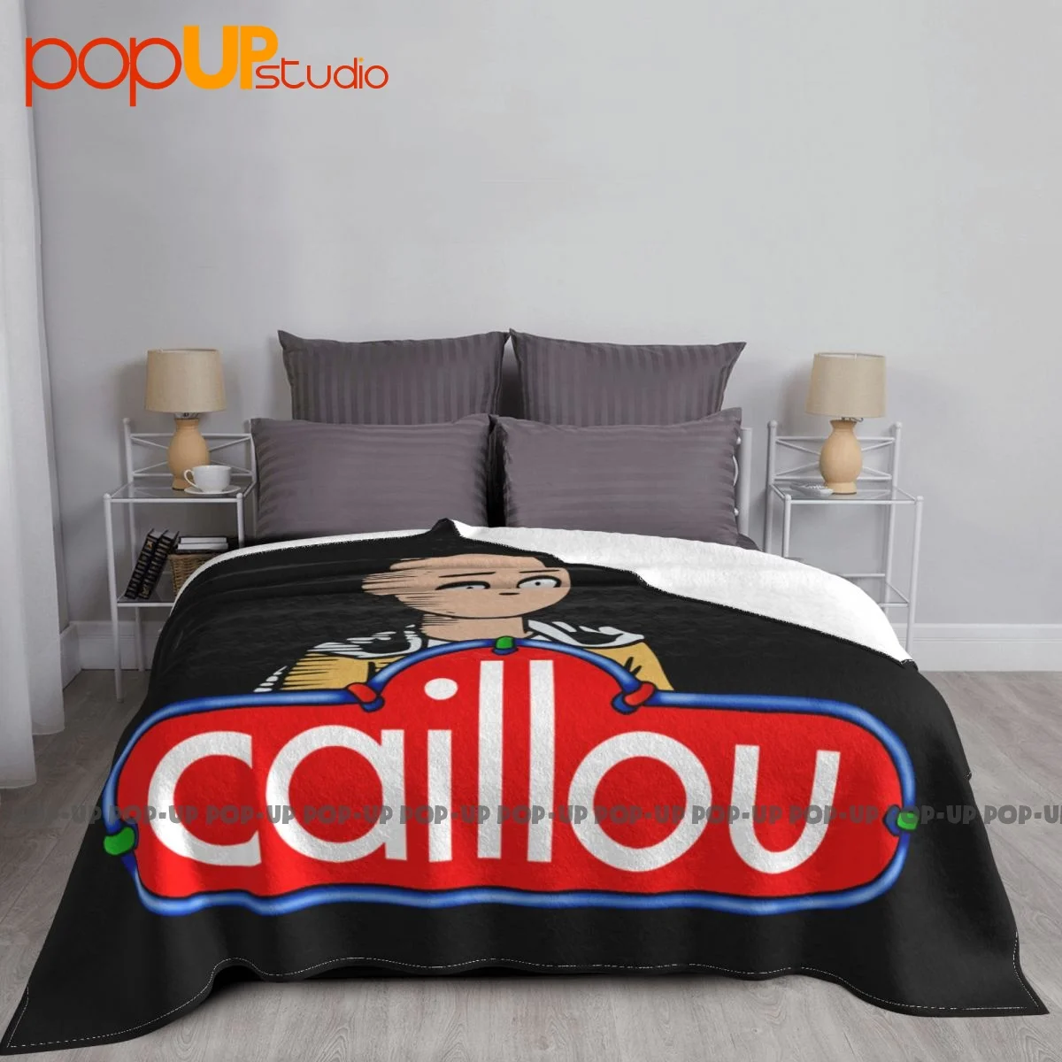 Caillou One Punch Blanket Quilt For Bed Plus Velvet Faux Fur Mink Home Decotation