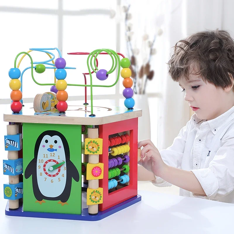 Educational Toys Cube Bead Labyrinth Toys Wooden Children's Big Bead Labyrinth