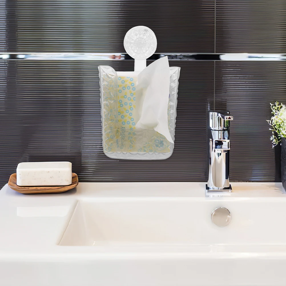 

2 Pcs Bathroom Storage Box Supply Household Wipe Dispenser Paper Towel Holder Tissue Plastic Suction Cup Facial Toilet
