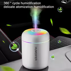 HOMEFISHMini Air Humidifier Usb Aroma Diffuser Essential Oil Purifier Cool Mist Sprayer Home BedroomLED Desktop humidificador