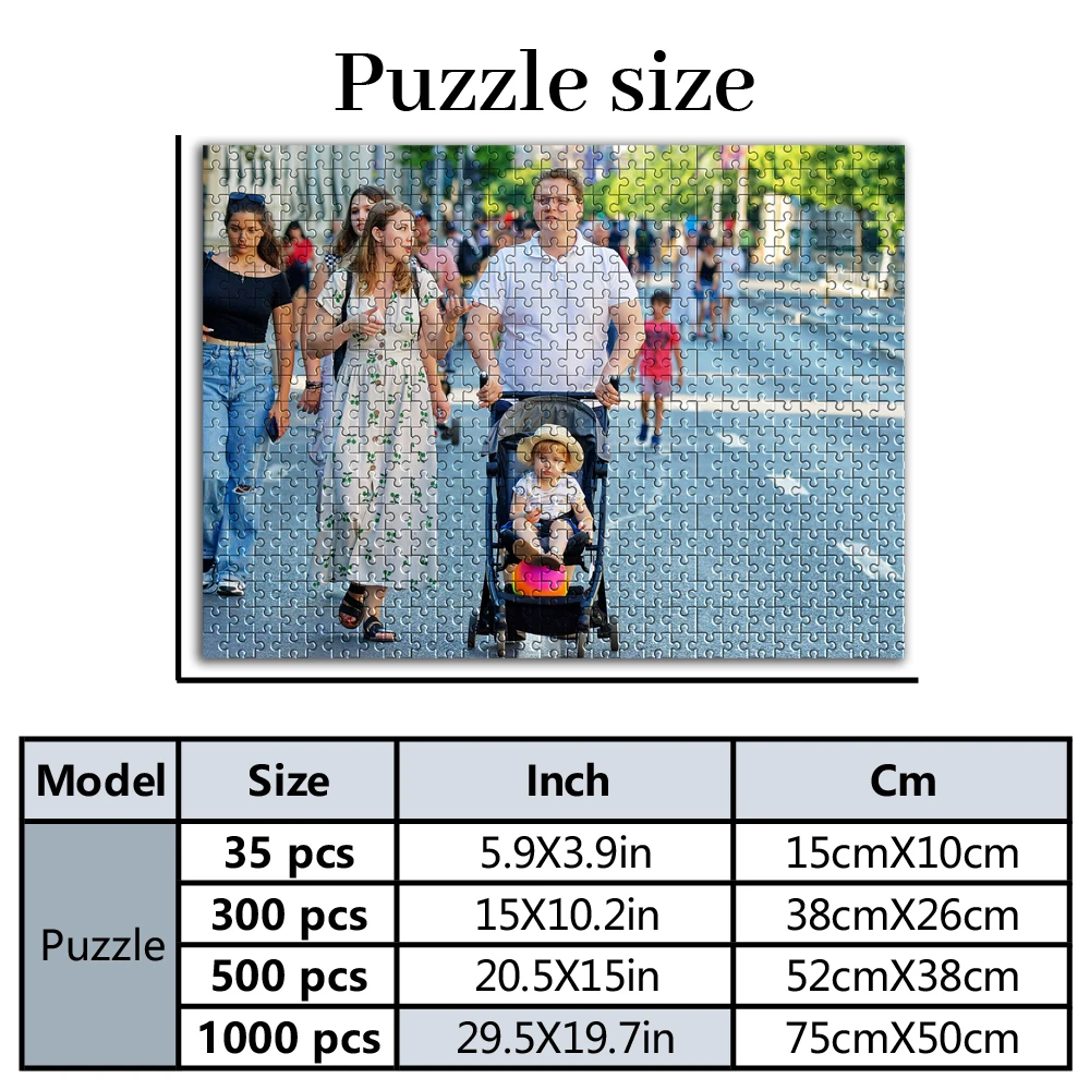 35/300/500/1000pcs Personalized Custom Photo Puzzle family photo Customize Jigsaw Gifts Family Educational Toys