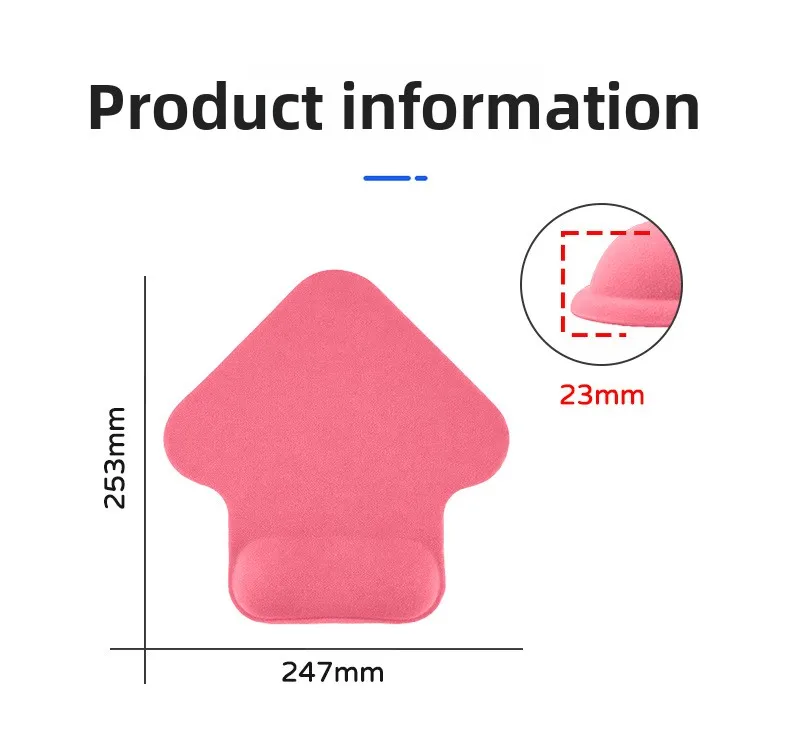 Pfeilförmiges Silikon-Handgelenkauflage-Mauspad Ergonomische Schreibtischunterlage für Büro und Gaming in 4 Größen und 11 Farbverläufen – Detail 1