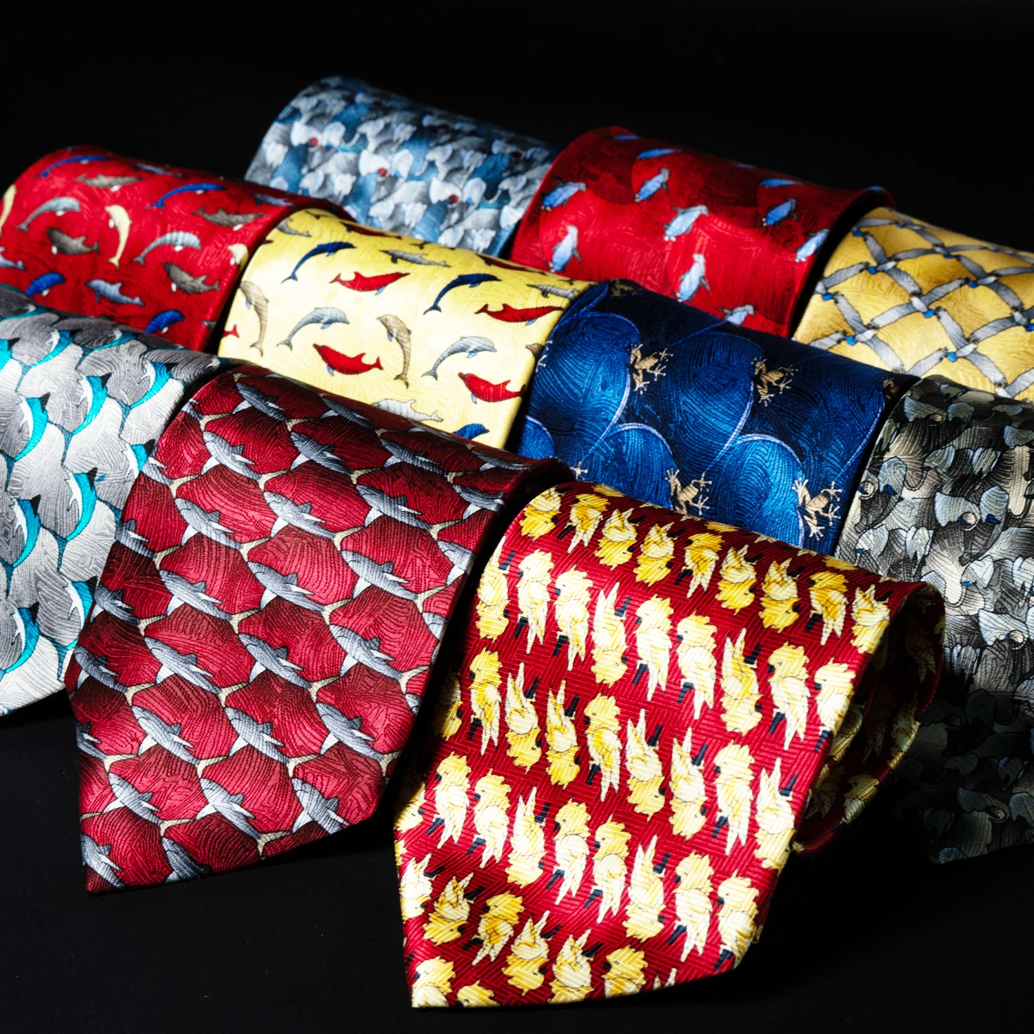 35item 10cm Real 100%Silk Tie Men Animal Dot Print Formal Business Wedding Necktie Luxury Silk Neck Accessory Gift for Gentlemen
