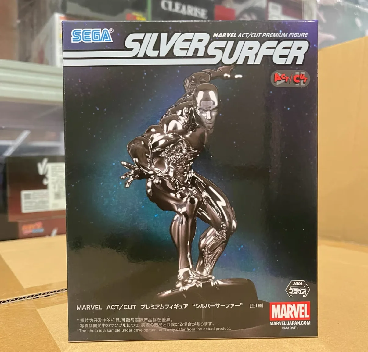 Oryginalna figurka anime Sega Act/Cut Silver Surfer, model, ozdoba, zabawka dla chłopców, kolekcja, prezent urodzinowy dla dzieci - dostępna od ręki.