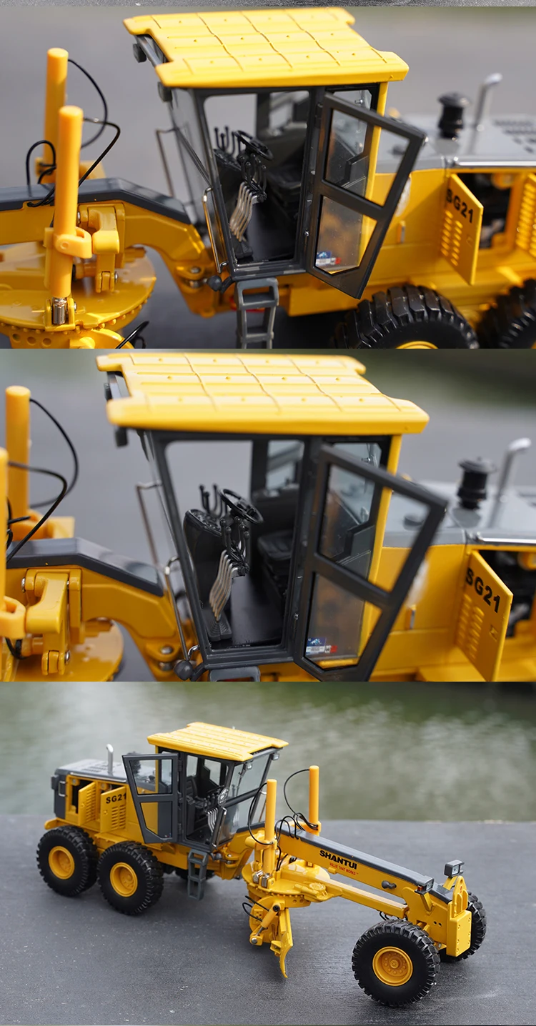 1:35 Original Mountain Push SG21-3 Grader, Mountain Push Grader Model Mechanical Engineering Vehicle Alloy Model