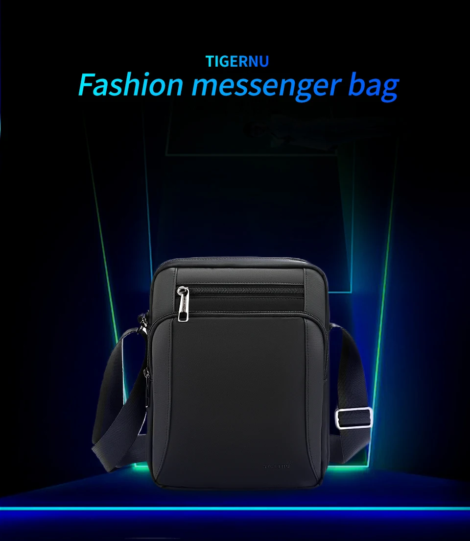 Tigernu Vintage wasserdichte Umhängetasche Herren Mode Umhängetaschen stoßfest fit 9.7 "iPad Herren tasche Gürtel tasche Mann Tasche für Männer – Detail 1