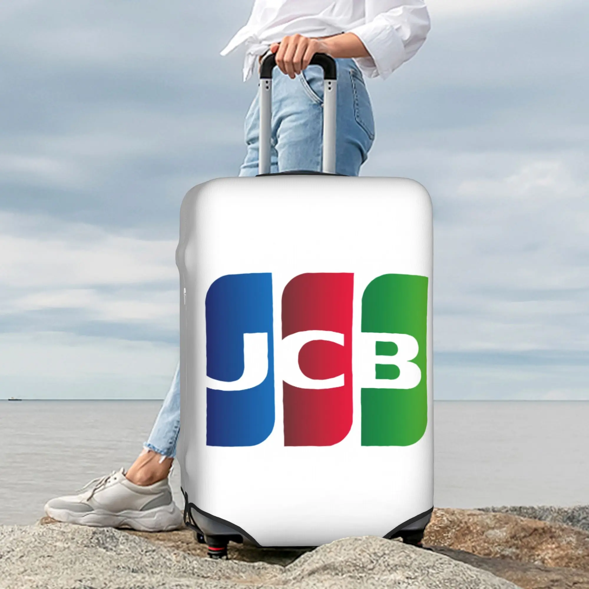 Custom JCB Luggage Cover Elastic  Travel Suitcase Protective Covers Suit For 18-32 inch