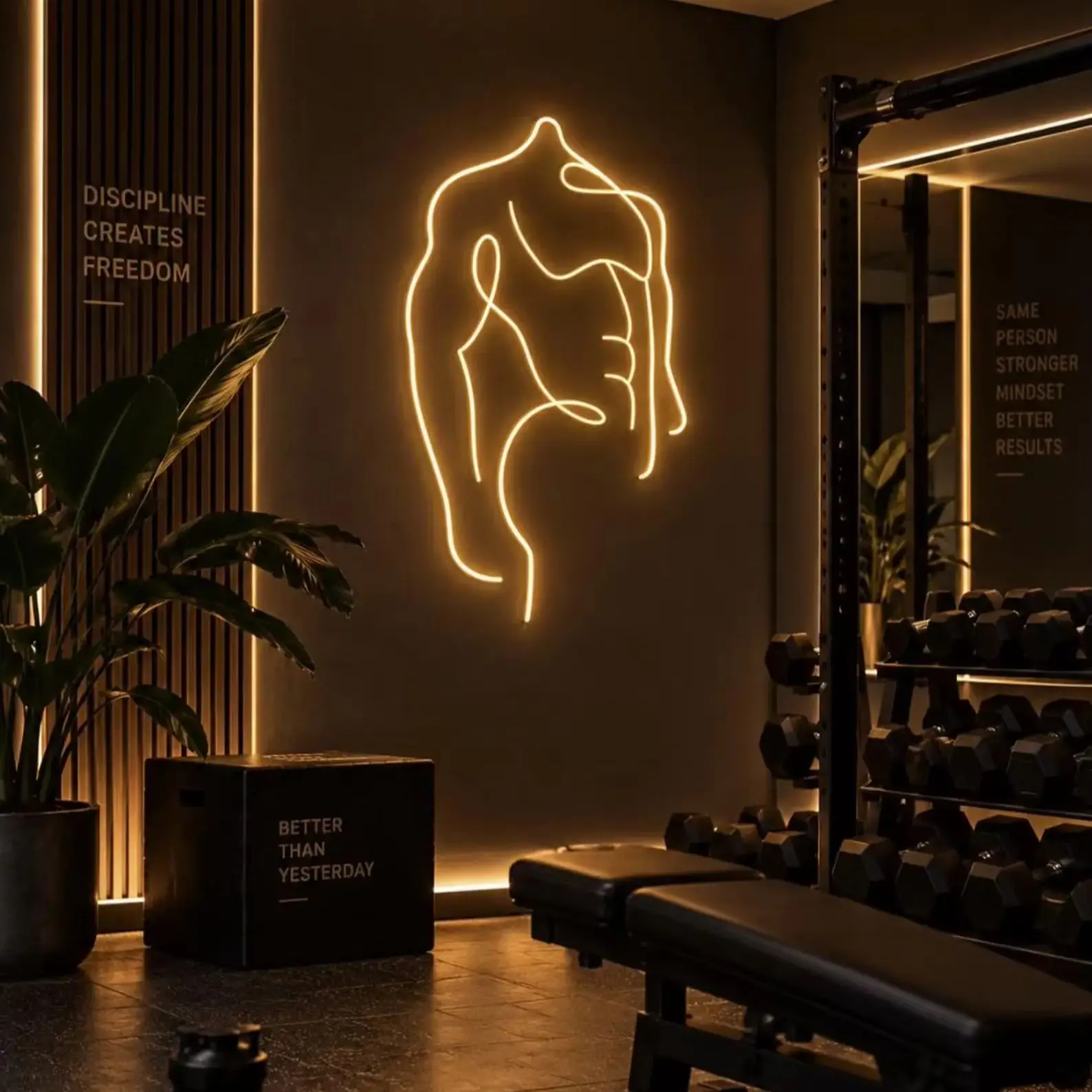 Man Body Neon Sign,Bodybuilding LED Neon Sign,Sport Motivation Gym Neon,Gift For Him,Girls Vibe Neon,One Line Neon Art