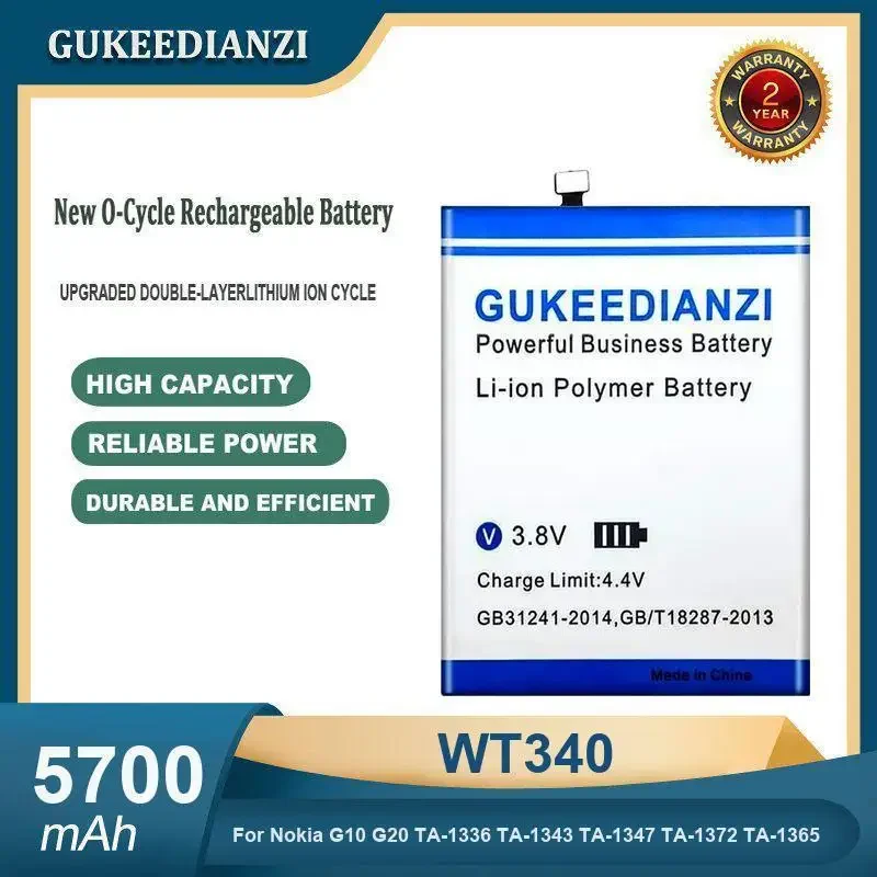 

Аккумулятор мобильного телефона WT340 для Nokia G10 G20 TA-1336 TA-1343 TA-1347 TA-1372 TA-1365 высокой емкости 5700 мАч