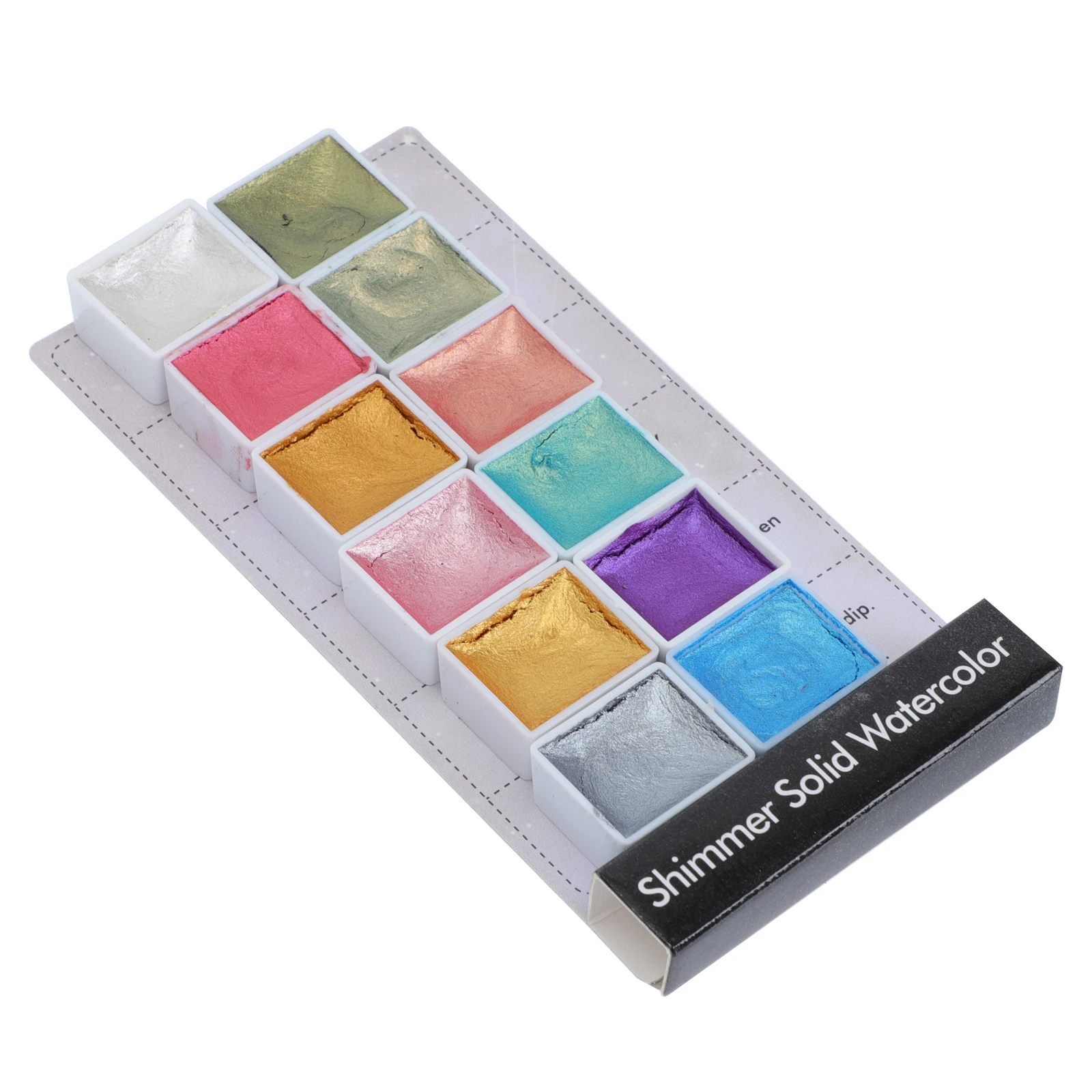 

1 Box Professional Pearlescent Solid Watercolor Paint Set Nail Art Manicure Decoration Glitter Kit For Artists Teachers