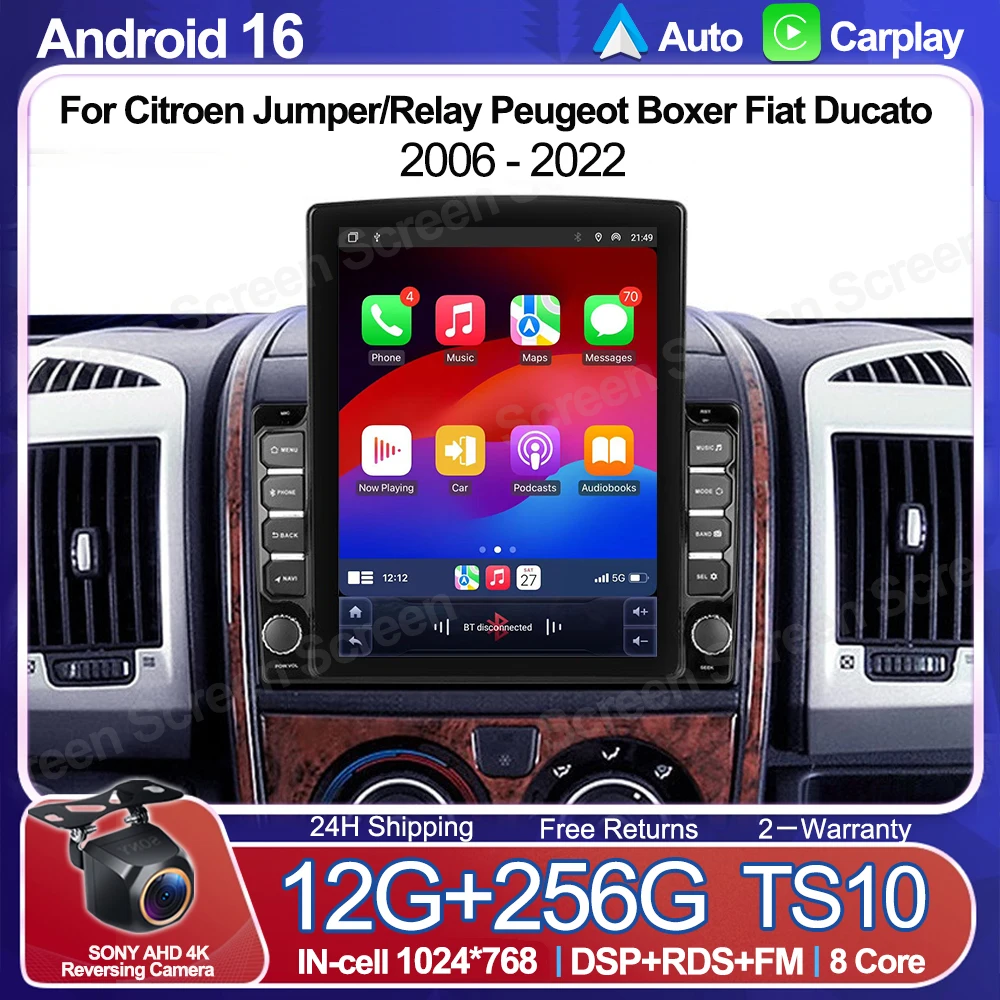 9.7 Polegada android 16 para citroen jumper/relé peugeot boxer fiat ducato 2006-2022 rádio do carro reprodutor de vídeo multimídia carplay 5g