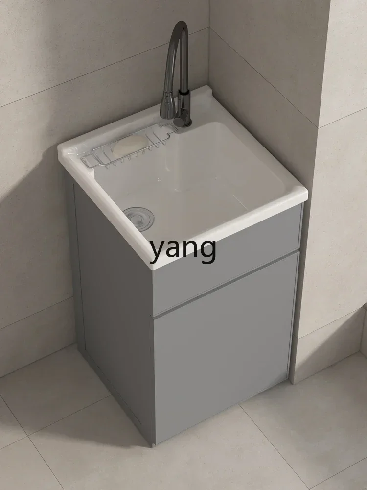 

LTT Small Apartment Large Pool Balcony Wash Wardrobe Deep Basin Small Laundry Tub Honeycomb Aluminum Laundry Table Sink