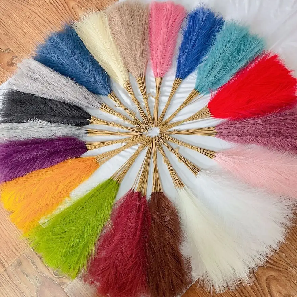 Colorido simulado doméstico bonito para decoração de festa de casamento flores artificiais palhetas falsas pampas grama buquê de pampas