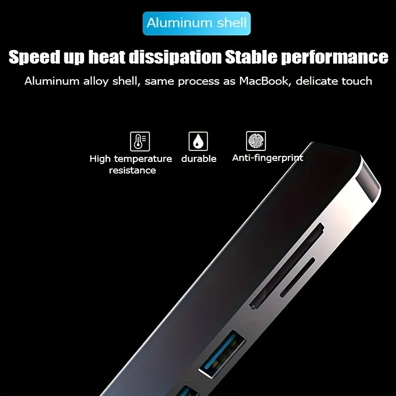 USB C Hub Multiport Adapter 6-in-1 with 4K@30Hz HDTV 100W Power Delivery USB 3.0 Data TF/SD Card Reader Laptop Hub Dock