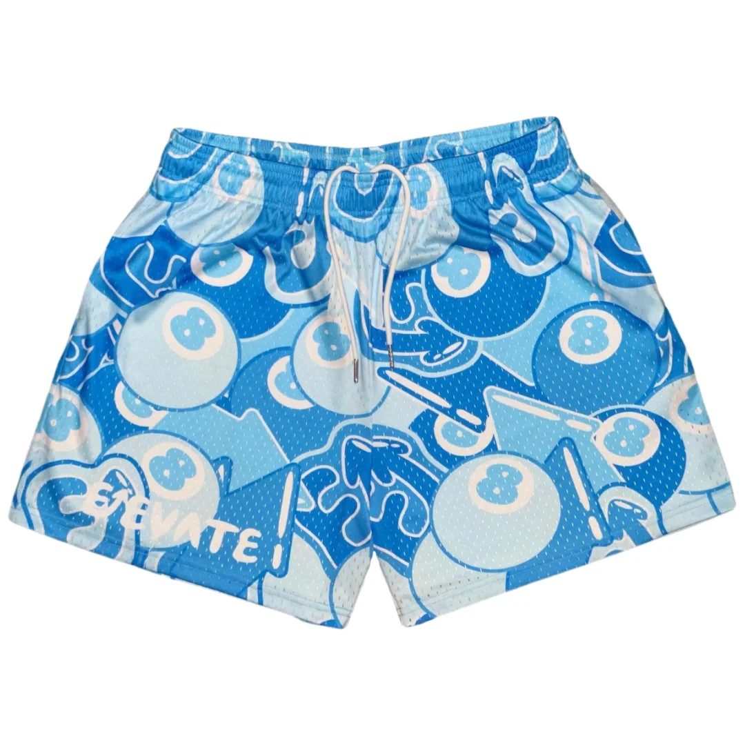 8-Ball Allover Print Men's Athleisure Mesh Shorts With Pocket Summer Quick-dry Soft Lightweight Swim Beach Shorts Moto Shorts