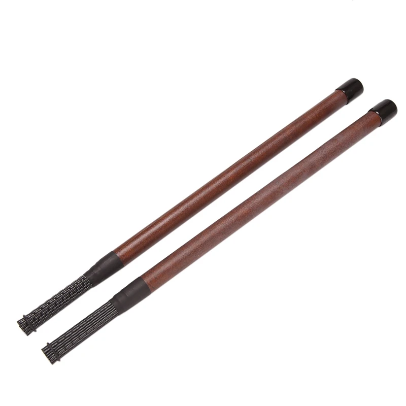 1 Pair Nylon Drum Brush Jazz Drum Brushes Drum Sticks Wood Grain Drum Bundle Percussion Accessories