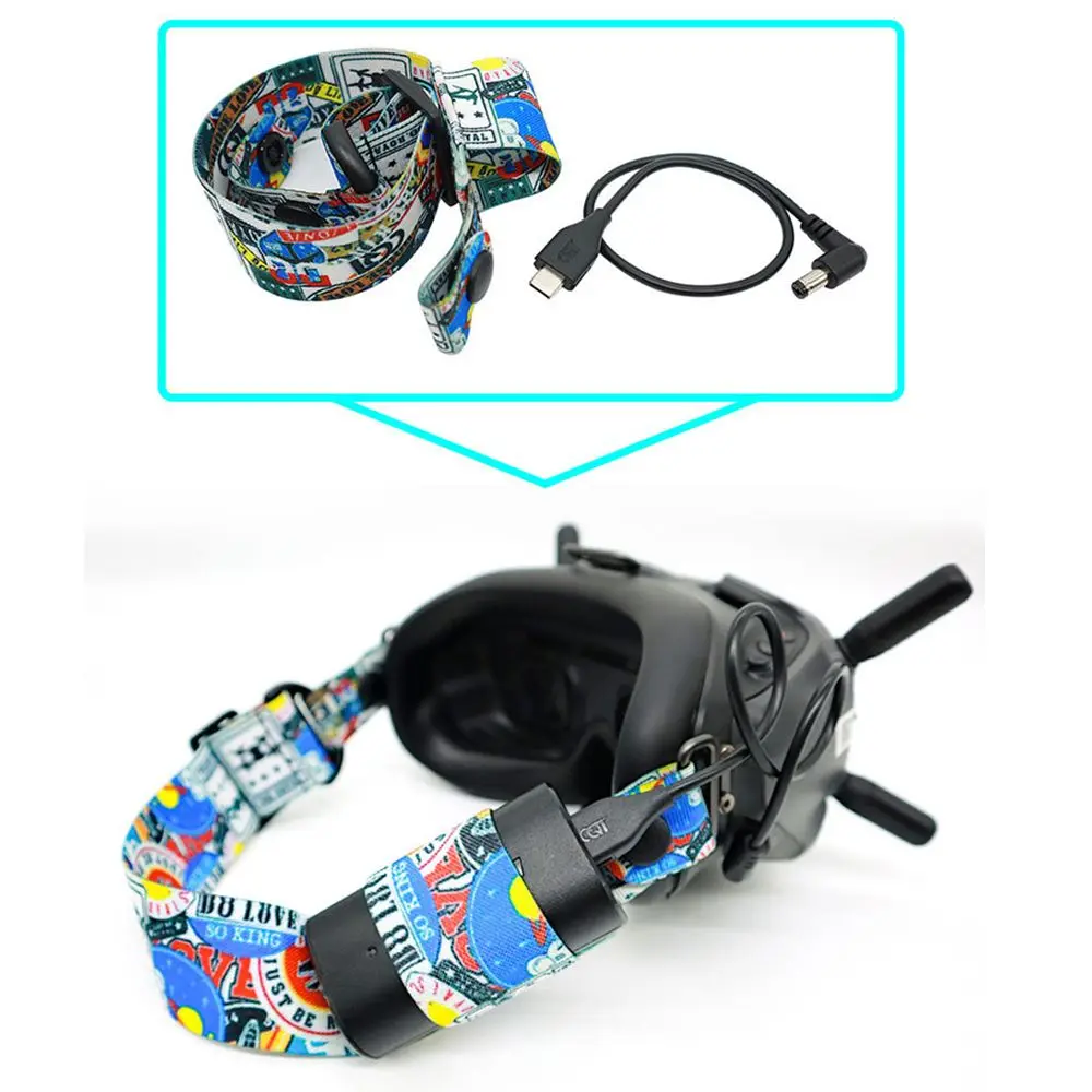 

Прочные аксессуары для дронов цвета граффити, сменная повязка на голову, ремешок на голову для очков DJI FPV V2, эластичная лента