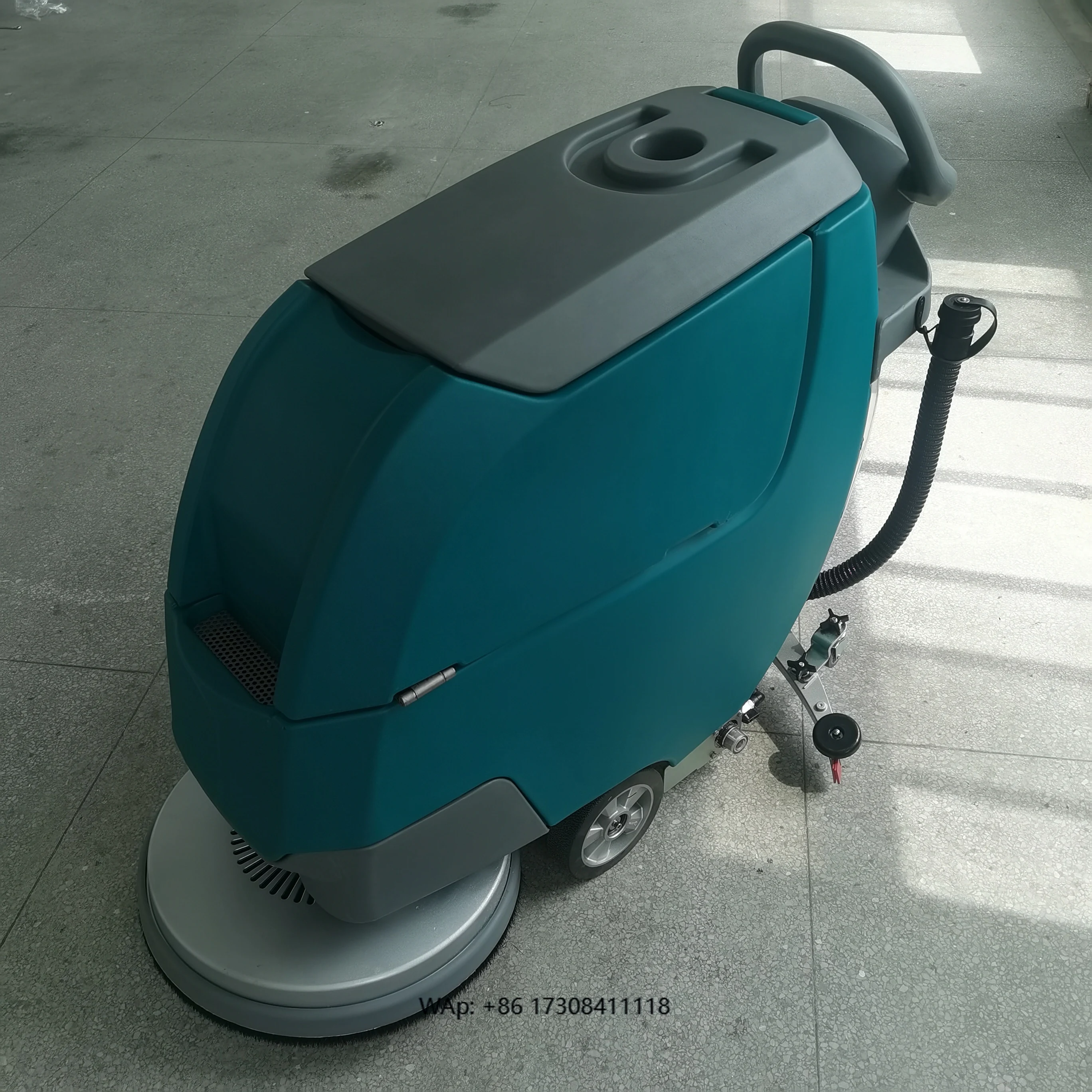 24V Electric Walk-Behind Floor Scrubber New Condition Home Restaurant Cleaning Tool Made Plastic Material Side Brush Manual Fuel
