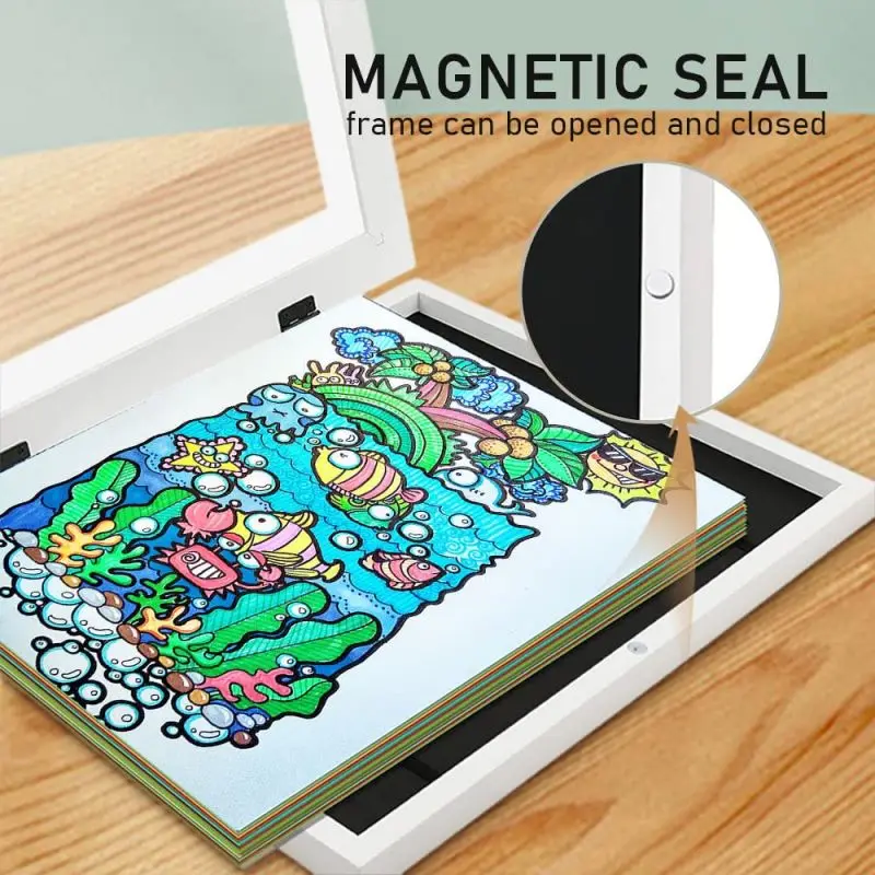 Children Art Frames Magnetic Front Open Changeable Kids Frametory for Poster Photo Drawing Paintings Pictures Display Home Decor