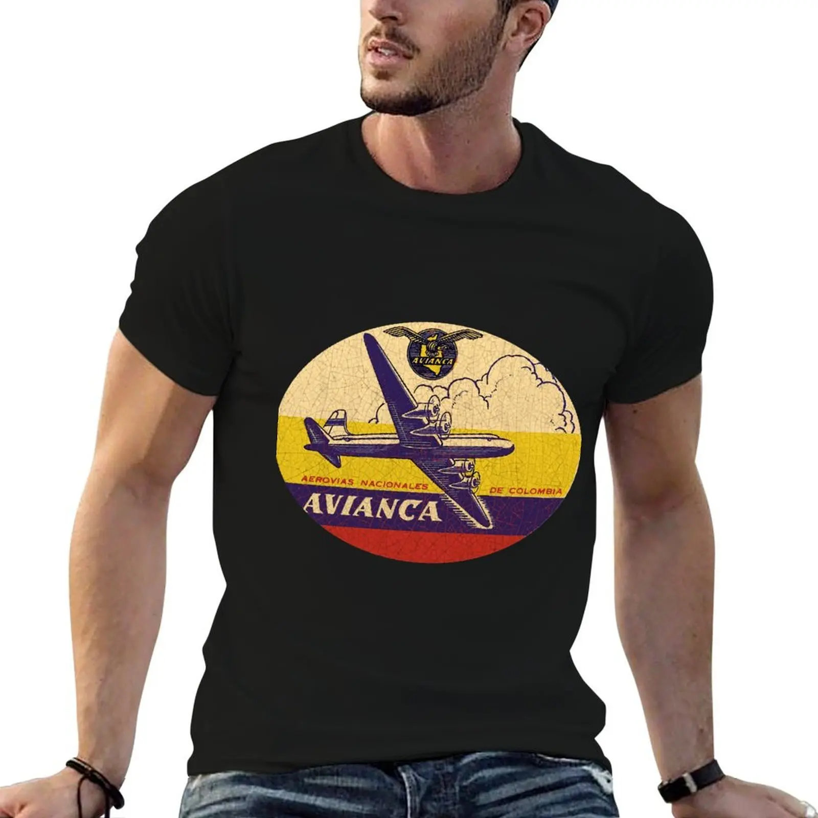 

Avianca Airlines Columbia Sticker T-Shirt t shirts cotton 100% black cotton t-shirt plain for man package T-Shirt
