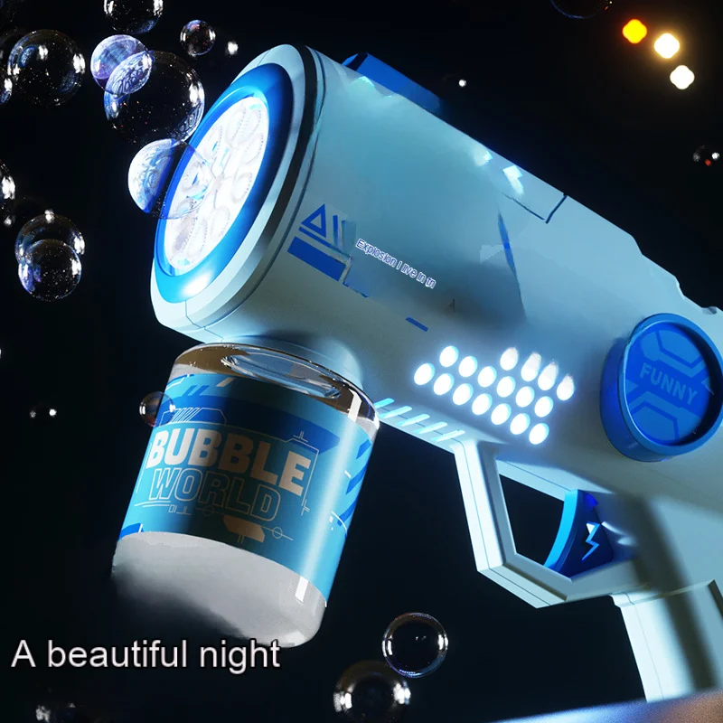New Electric Automatic Led Light Bubble Machine Bubbles Gun Summer Beach Bath Outdoor Game kids toys for brinquedo infantil