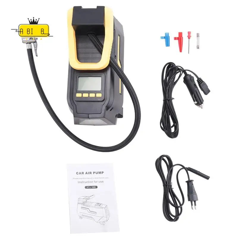 

ABIB -Car AC/DC 12V Tire Inflator Portable Air Compressor Digital Air Pump With LED Light & Long Power Cords Home