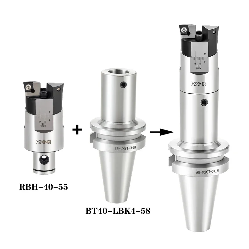 Imagem -05 - Áspero Boring Cabeça Áspero Chato Cabeça Boring Handle Cnc Porta-ferramentas Rbh Double-edged Bt30 Bt40 Sk40 Ajustável
