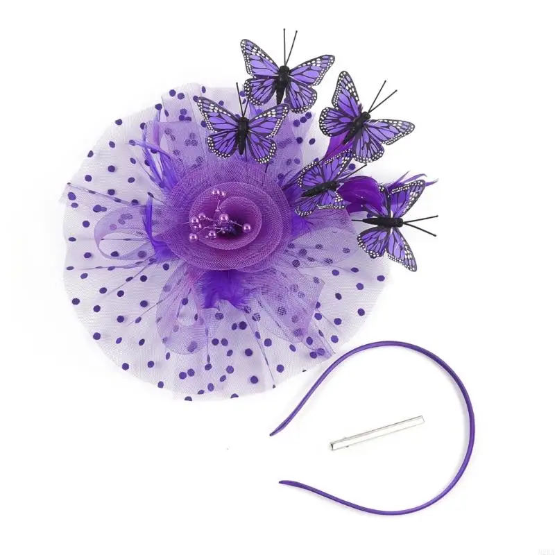 2026 New Fascinator with Embellished Butterfly Bridal Headpiece Headbands For Wedding